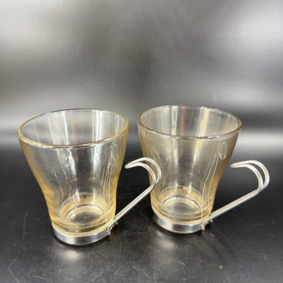 Bormioli Rocco Verdi Espresso Cup Mug With Stainless Steel Handle Set 2 Glasses - Picture 12 of 16